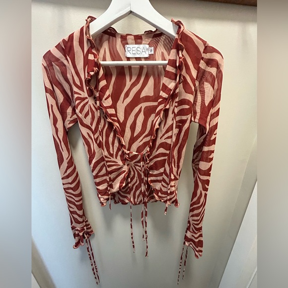 Reds x salty blonde tezza tie up mesh long sleeve in auburn New condition - Picture 3 of 12